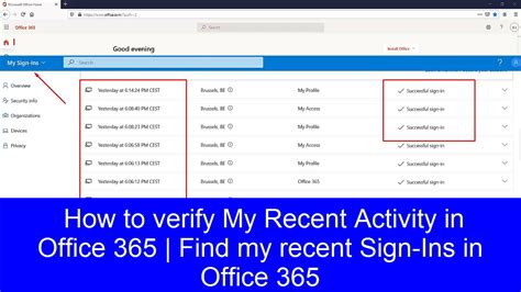office 365 login history|check recent sign in activity microsoft.
